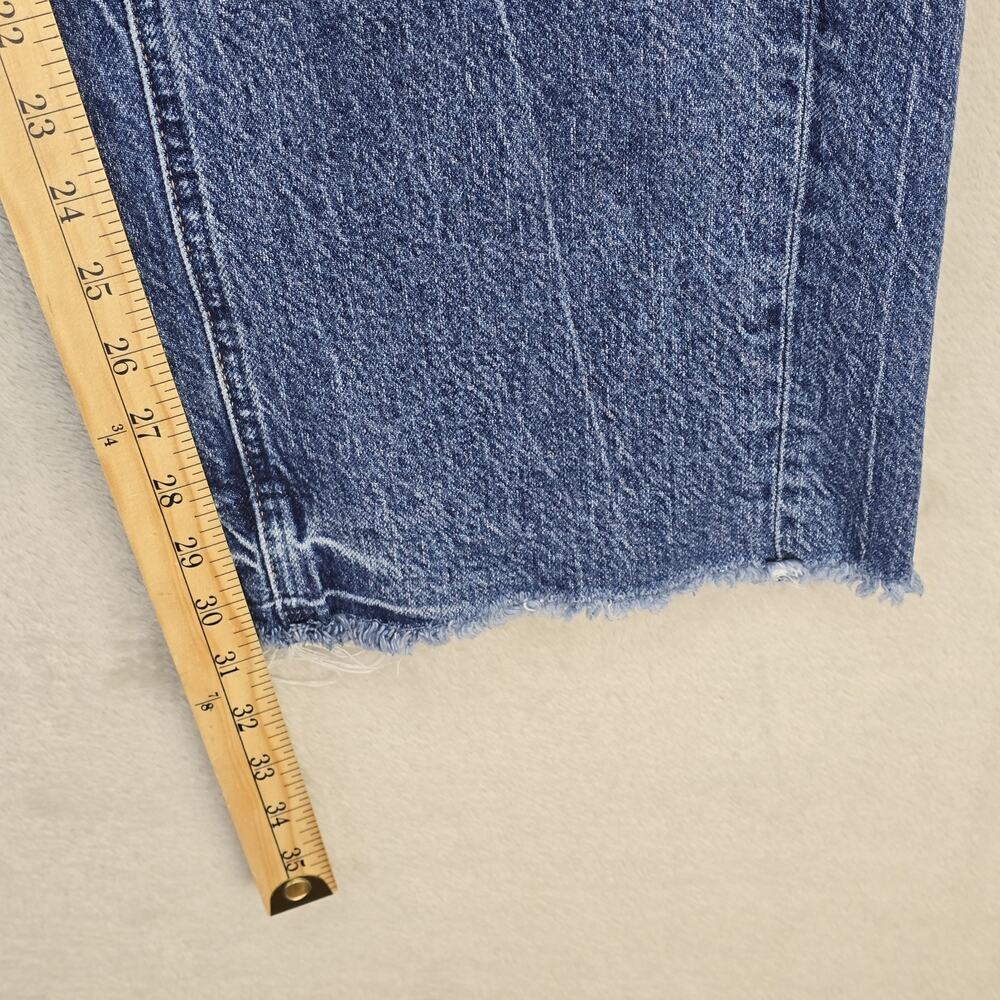 We The Free People Womens 29 Blue Relaxed Straight Slouch Frayed Hem - Picture 12 of 15